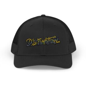 Black DiscFunktional snapback hat front mockup