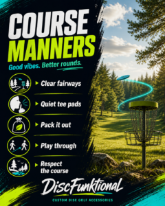 DiscFunktional course manners quick guide poster