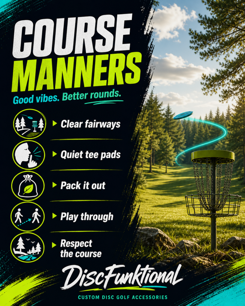 DiscFunktional course manners poster