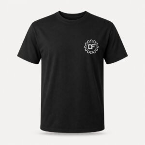DF Gear and Disc Golf or Die black T-shirt, front view