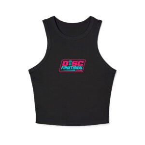 Women's DiscFunktional Tank Top – womens micro rib racer tank top solid black blend front